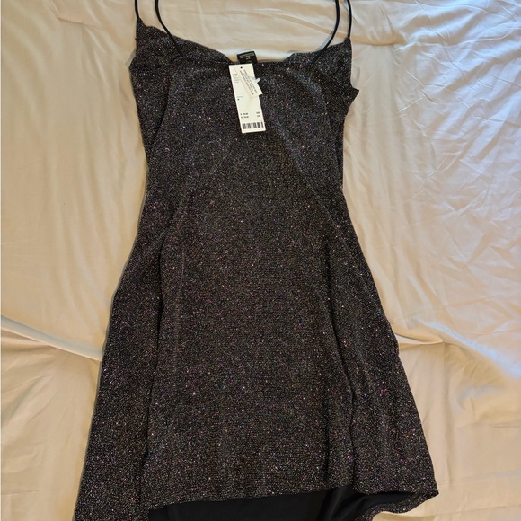 Urban Outfitters Black Glitter Midi Dress - Picture 2 of 3